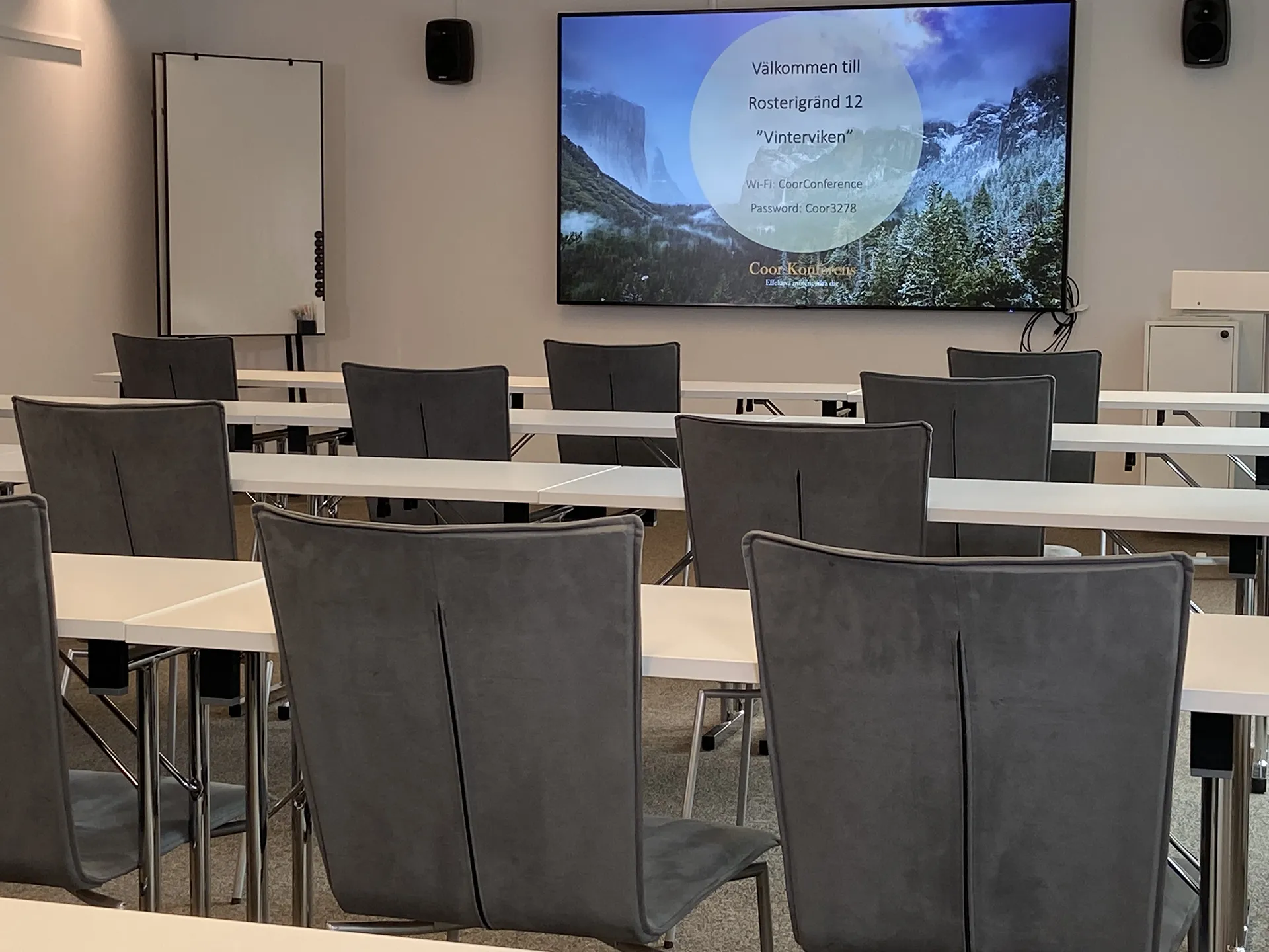 Det rymliga mötesrummet Vinterviken på Coor konferens anläggning Rosteriet i Liljeholmen